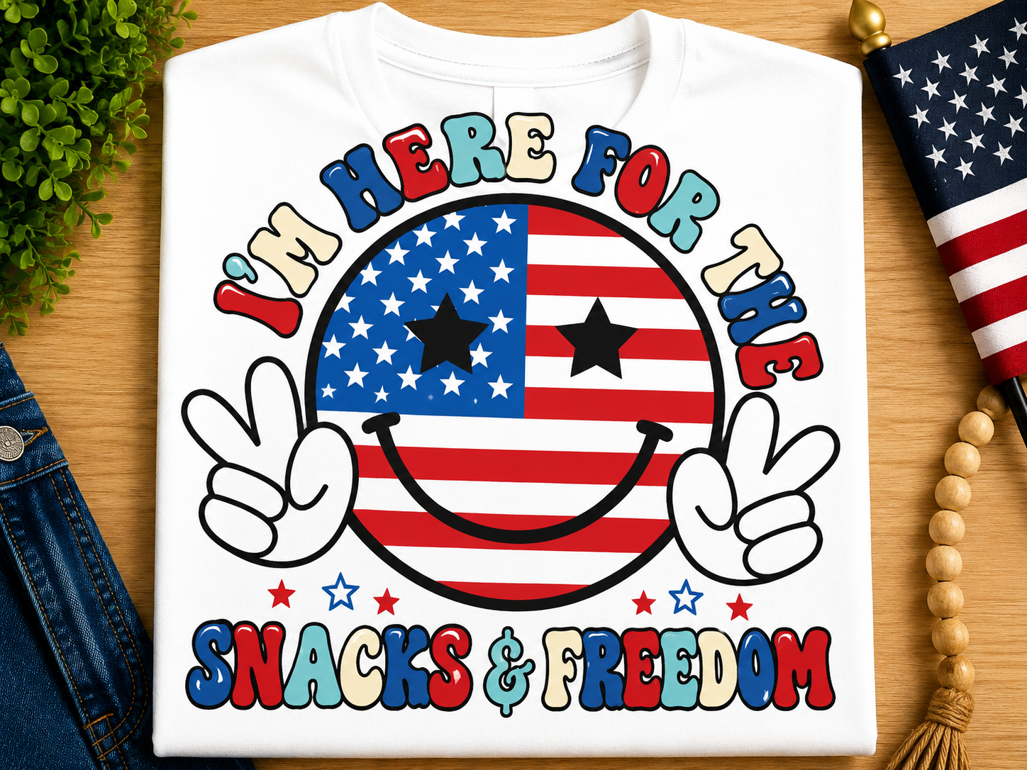 "I'm Here For The Snacks & Freedom" Tee