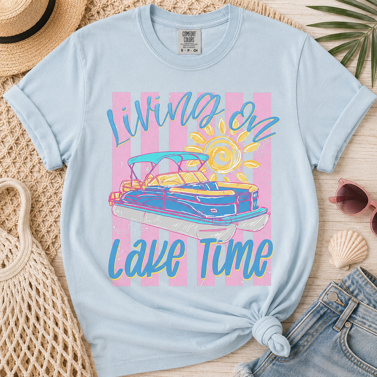 "Living On Lake Time" Comfort Tee
