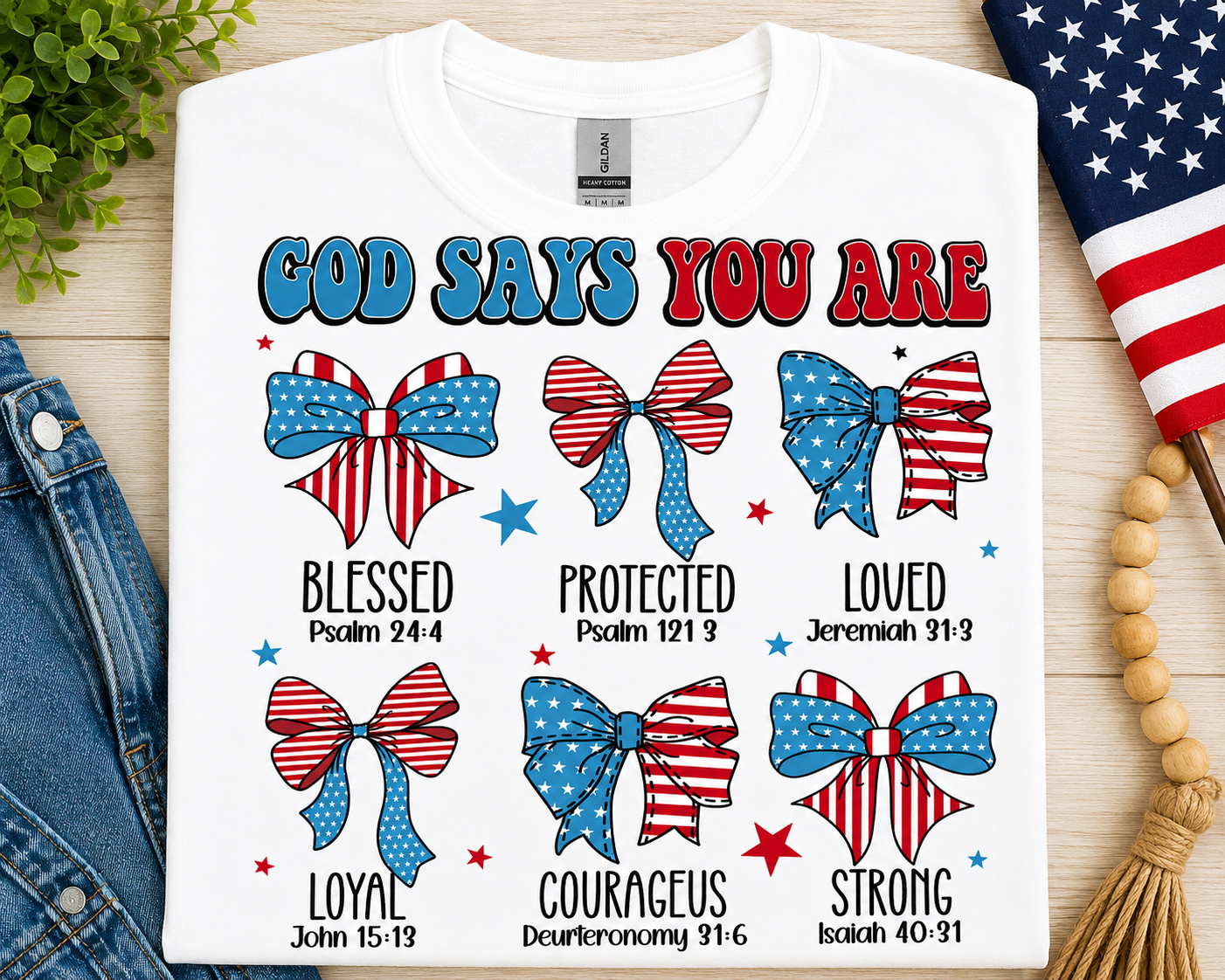 "God Says You Are" Bow Graphic Tee