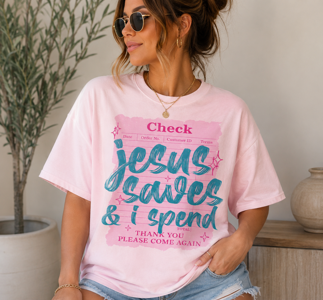 "Jesus Saves I Spend" Graphic Tee
