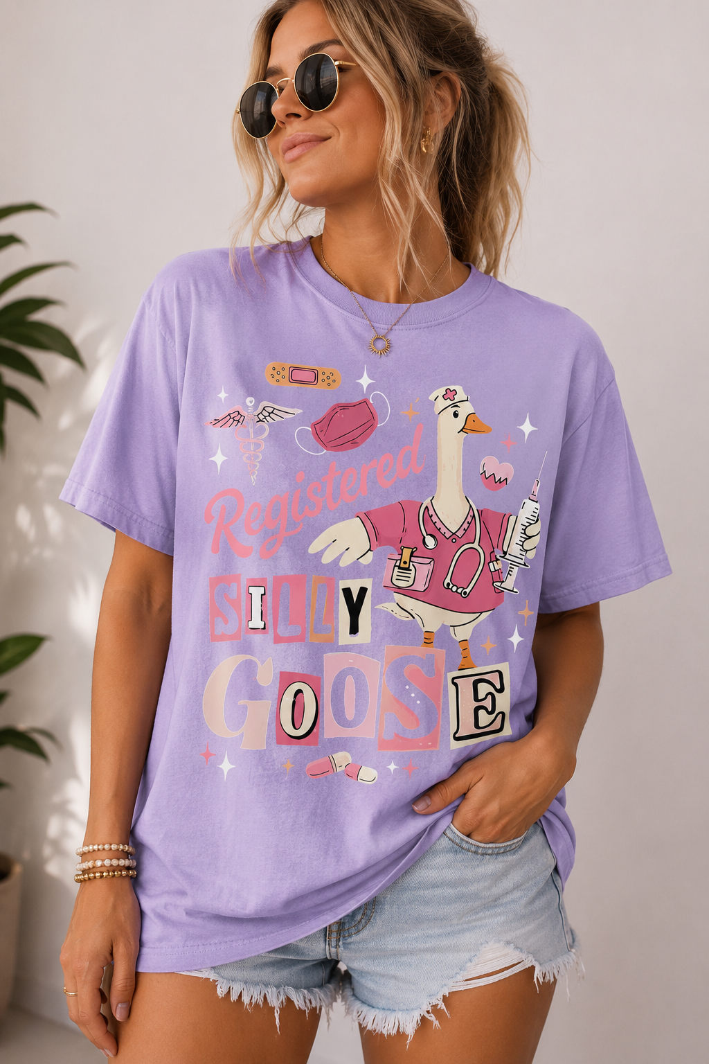 "Registered Silly Goose" Nurse Graphic Tee