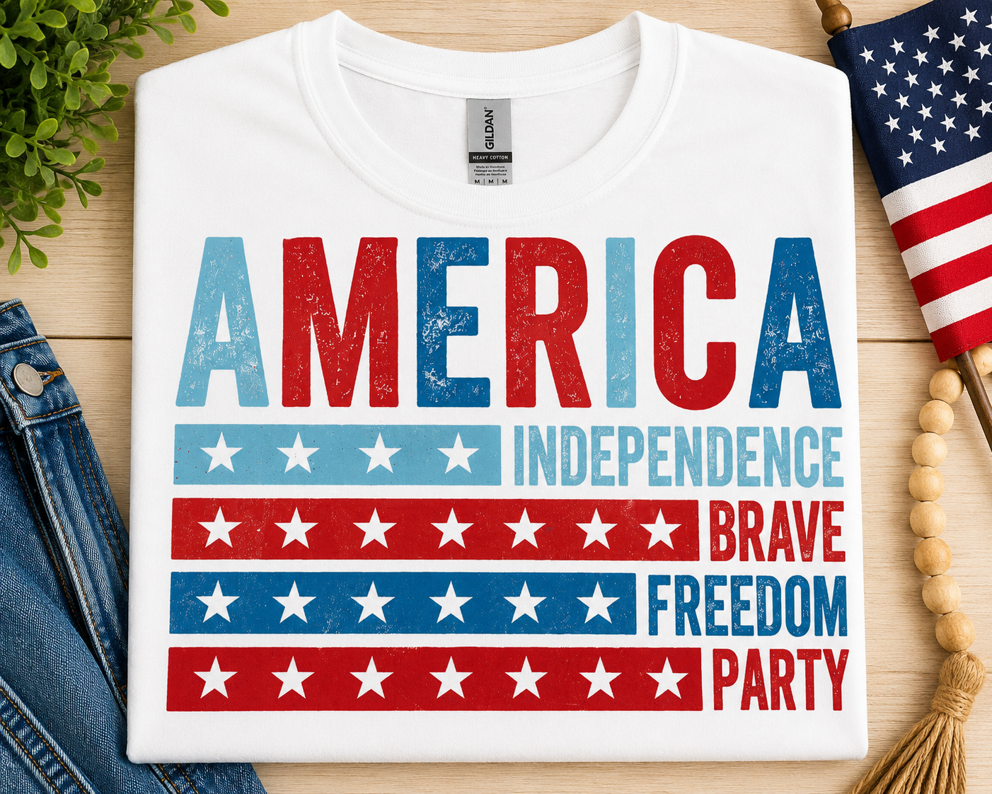 "America" American Flag Graphic Tee