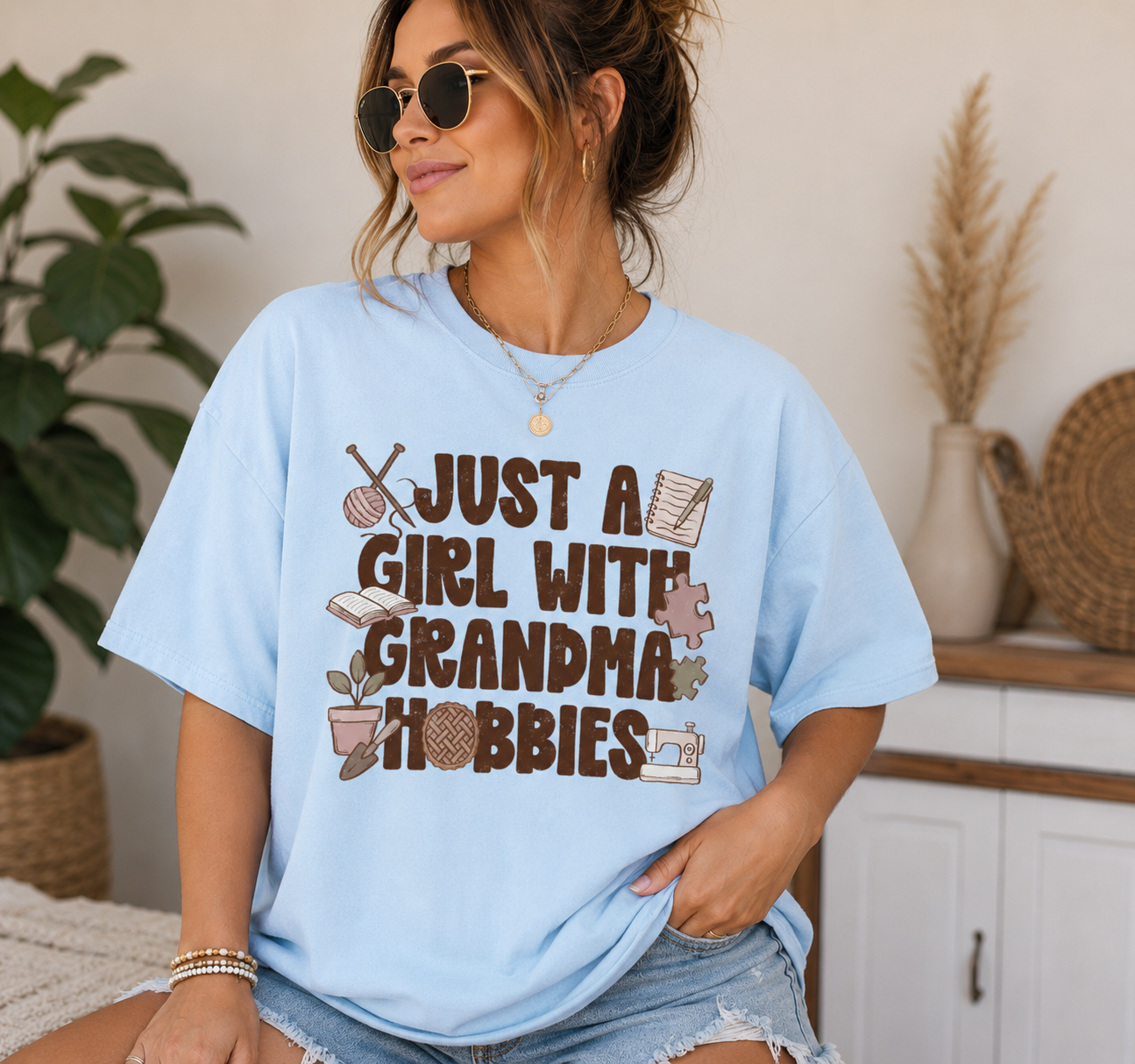"Just A Girl With Grandma Hobbies" Tee
