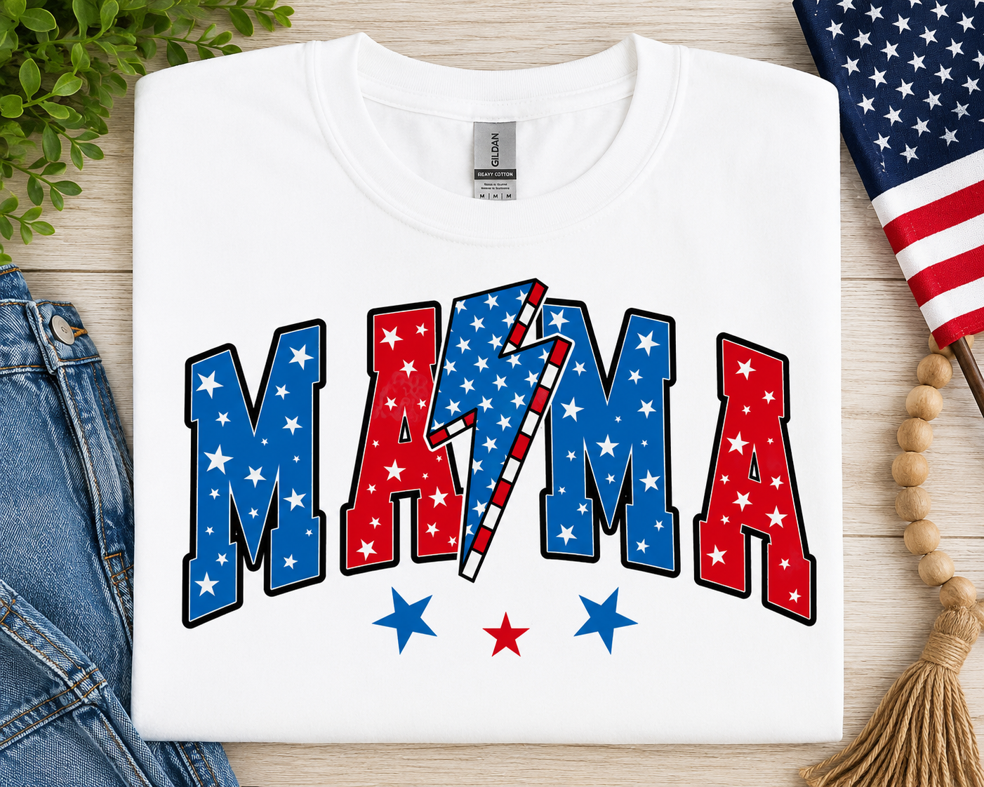 "MAMA" With Lightning Bolt Tee