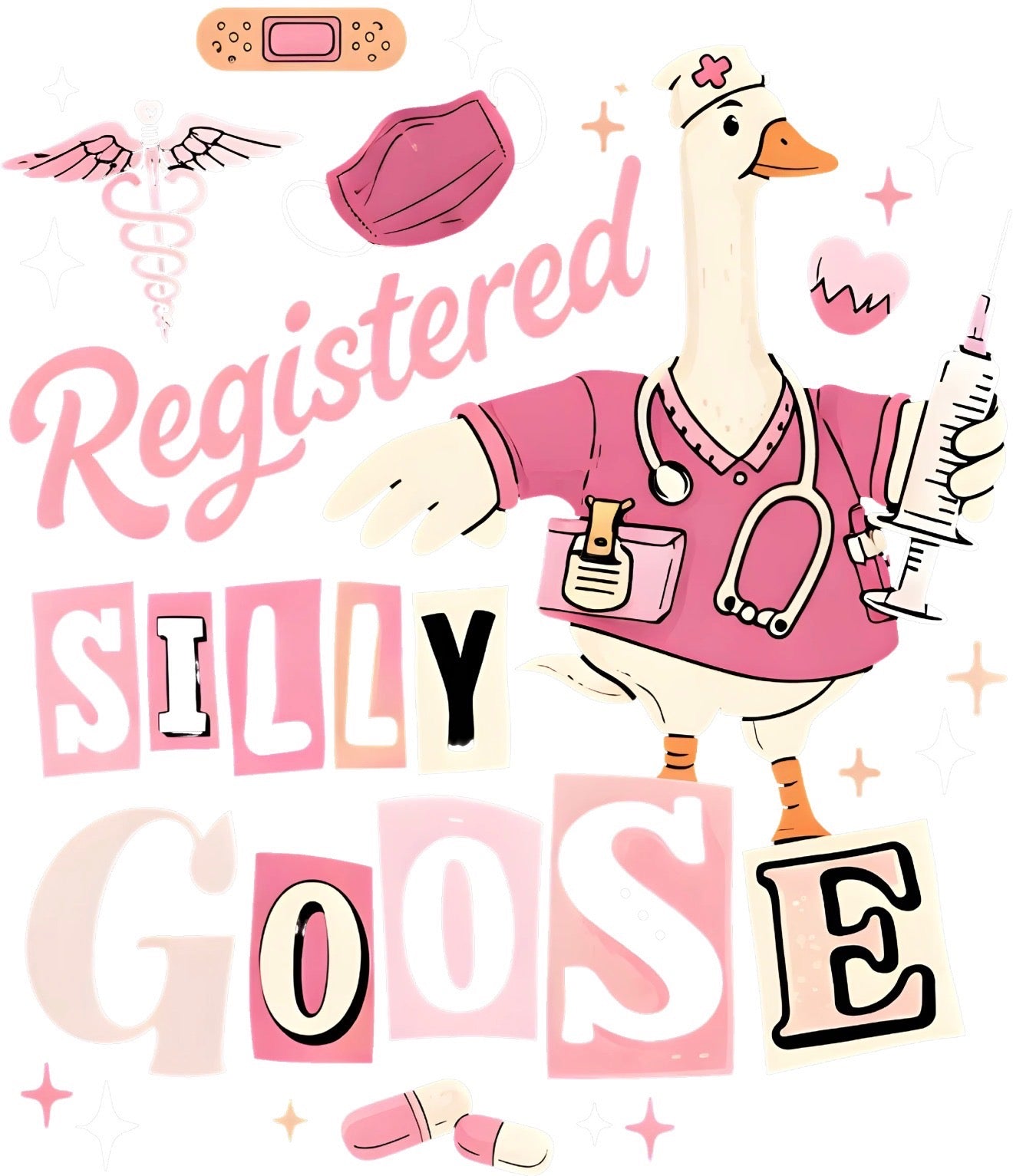 "Registered Silly Goose" Nurse Graphic Tee