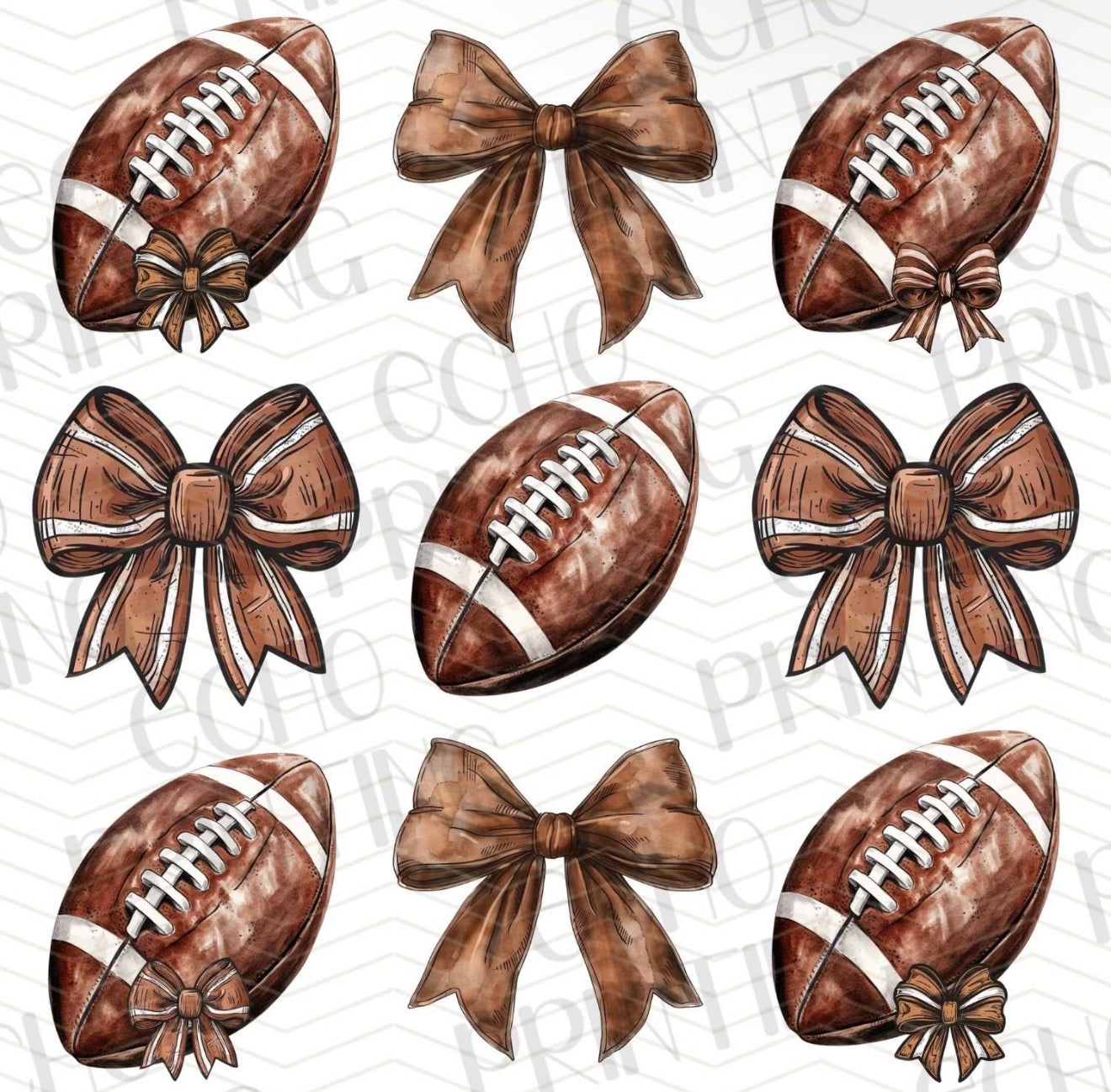 Footballs & Bows Graphic Tee