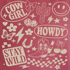 "Cowgirl - Howdy - Stay Wild" Tee (PINK PRINT)
